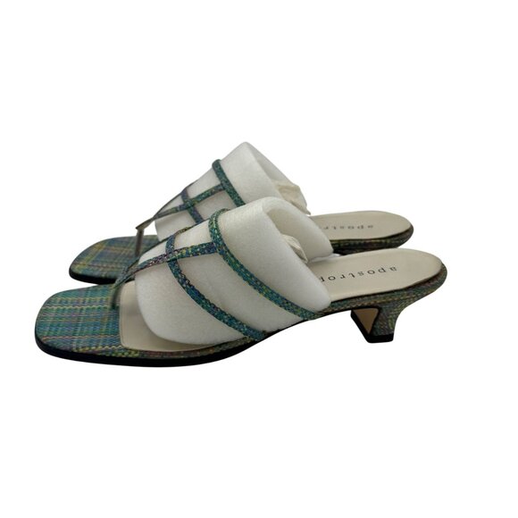 Apostrophe Womens Size 9 Square Toe Multi-Color Strappy Sandal Heels - Picture 3 of 6